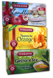 Teekanne Sorten: Spanische Orange, Teekanne Landlust und Grüner Tee