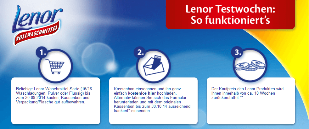 Lenor Testwochen von 01.07.2014 - 30.10.2014