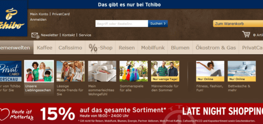 15% Rabatt auf das gesamte Sortiment bei Tchibo